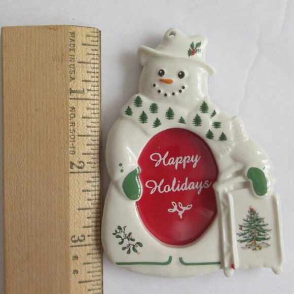 Spode Porcelain Christmas Tree Snowman Picture Frame Christmas Ornament - Picture 6 of 13